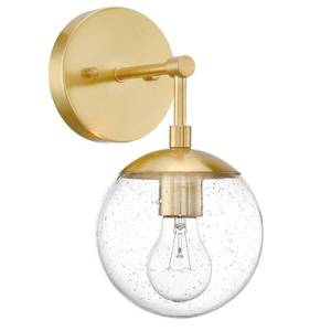 lot 2215 image: Design House Gracelyn 1-Light Wall Light in Satin Gold