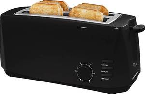 lot 3318 image: Elite Gourmet 4 Slice Long Slot Cool Touch Toaster, Black - Black