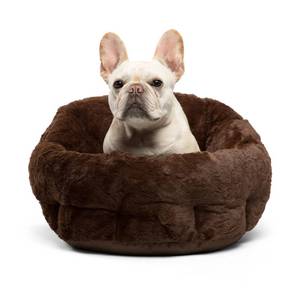 lot 3333 image: Best Friends by Sheri OrthoComfort Deep Dish Cuddler Lux Fur Cat and Dog Bed, Dark Brown, Standard (B077XSWDTH)