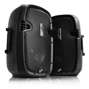 lot 5131 image: PYLE PPHP1049KT - Active  Passive PA Speaker System Kit - Dual Loudspeaker Sound Package 10 Subwoofers Bluetooth Wireless Streaming Includes (2) Speaker Stands Wired Microphone Remote Control