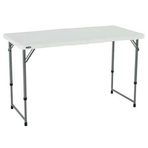 lot 7947 image: Lifetime 4 Fold-In-Half Adjustable Table White Granite