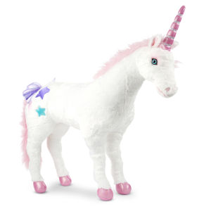 lot 3245 image: Big Stuffed Unicorn White 1 Pc