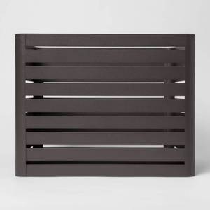 lot 7889 image: 2- pack Slatted Large Milkcrate With Mesh Bottom With Sanding Powder Coated Finish Charcoal (Grey) - Project 62
