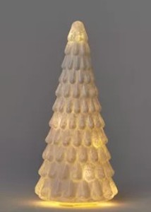 lot 7894 image: 12.5 Battery Operated Lit Glass Christmas Tree Wondershop, 2 Pack