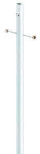 lot 7926 image: 7 ft. White Outdoor Direct Burial Lamp Post with Convenience Outlet and Dusk to Dawn Photo Sensor fits 3 in. Post Top