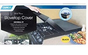 lot 3340 image: Stove Top Cover Black Universal Fit