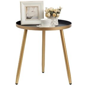 lot 3347 image: Hojezor Round End Table BlackGold