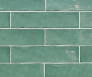 lot 7916 image: Green Tile Pieces 8in x 3in, Box of 25