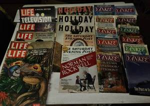lot 196 image: Old Magazines (LIFE, The Saturday Evening Post, Yankee, and More)