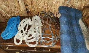 lot 259 image: Lead Ropes, Leather Bridle and Reins, and Saddle Pad