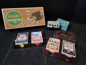 lot 287 image: Decks of Cards (some new) and Scrabble Crossword Cubes Game
