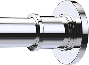 lot 52495 image: BRIOFOX Industrial Shower Curtain Rod - Never Rust Non-Slip 27-43 Inch 304 Stainless Steel, Brushed Nickel