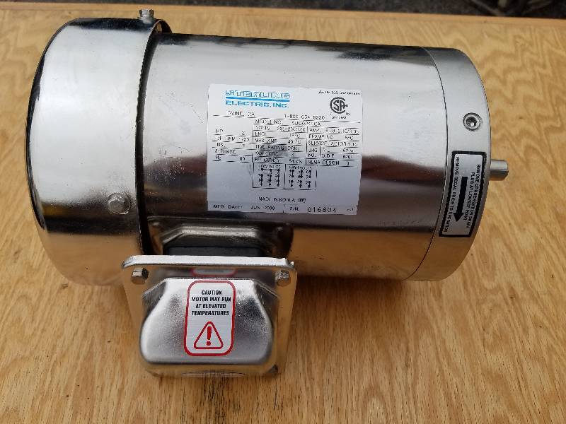 lot 20 image: Sterling Electric Stainless Washdown Motor 2HP