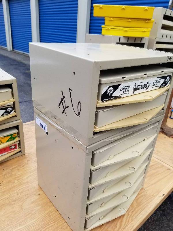 lot 45 image: Hillman 5 Drawer And 2 Drawer Hardware Bin (Empty)