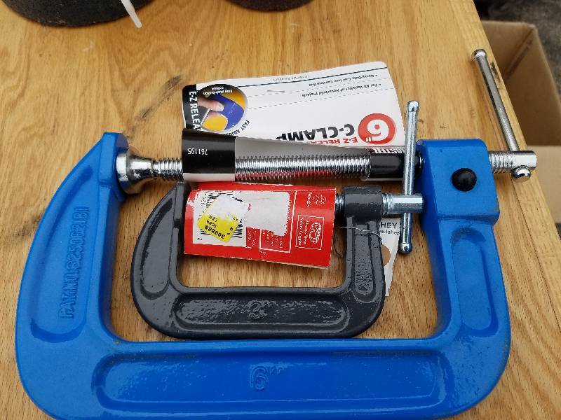 lot 84 image: 6 Quick Release C Clamp, 3 C Clamp