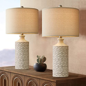 lot 100301 image: Retail $99.00 PoKat 24.75���� Modern Contemporary Ceramic Table Lamp Set of 2 for Living Room White