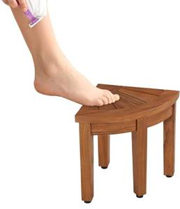lot 100341 image: 12 Teak Shower Foot Stool for Shaving Leg & Washing Foot, Teak Shower Bench, Teak