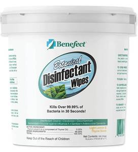 lot 100344 image: Benefect Botanical Disinfecting Wipes - (250 Wipe Count) Natural, No Residue - Antibacterial