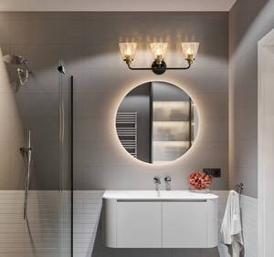 lot 100362 image: Sconces Wall Lighting, Black and Gold Bathroom Light fixtures