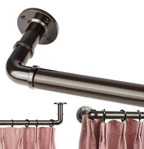 lot 100364 image: HOTOZON 1 Inch Blackout Wrap Around Curtain Rods, Industrial Curtain Rod 28 to 48 Inches.