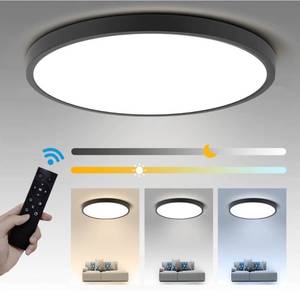 lot 100379 image: Baoshilai Flush Mount Ceiling Light Fixtures, 2.4G Dimmable Ceiling Light with Remote 12 Inch