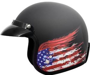 lot 200257 image: VCAN V85C 34 Open Face Motorcycle Helmet