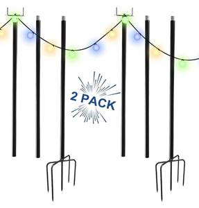 lot 200271 image: Retail $98 String Light Poles 2 Pack