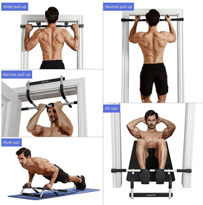 lot 200289 image: Ally Peaks Pull Up Bar for Doorway  Thickened Steel Max Limit 440 lbs Upper Body Fitness Workout Bar Multi-Grip Strength for Doorway  Indoor Chin-Up Bar Fitness Trainer for Home Gym Portable