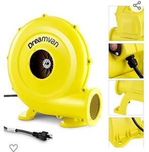 lot 200292 image: Retail 109.00 1HP Bounce House Blower for Jumper, Bouncy Castle Yellow Electric Air Pump Fan Commercial Blower