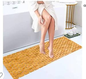 lot 200295 image: Bamboo Bath Mat Bathroom Kitchen Office Hallwaytural, 1 pc