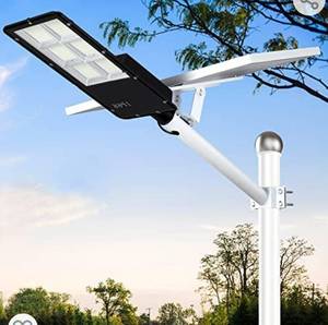 lot 200308 image: 500W LED Solar Street Lights, Outdoor Dusk to Dawn Pole Light with Remote Control, Waterproof, Ideal for Parking Lot, Stadium, Yard, Garage and Garden (Cool White)