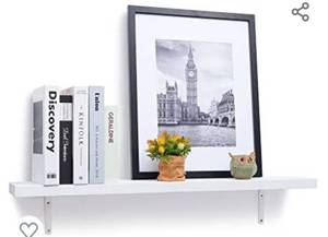 lot 200310 image: Floating Shelves, Solid Wood Wall Shelves for Bedroom