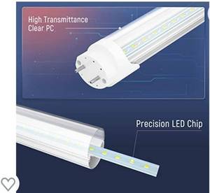 lot 200322 image: 4-Pack T8 LED Bulbs 4 Foot, 18W 5000K