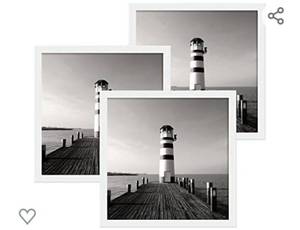 lot 200339 image: YMOND 12x12 Picture Frame Poster Frames White 3 Pack, 12x12 Wooden Frames for Display Picture Wall Frame Set,Gallery Square Picture Frames Puzzle Wall D�cor