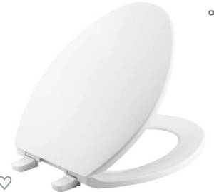 lot 200343 image: Kohler K-4774-0 Brevia Elongated White Toilet Seatwith Quick-Release Hinges And Quick-Attach Hardware For Easy Clean