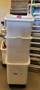 lot 18018 image: Lot of 3 White Mobile Ingredient Bins