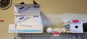 lot 18027 image: Berry and Mongram Can Liners and Monogram Food Service Film Roll