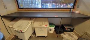 lot 18029 image: Black Laminate Work Table W Metal Legs