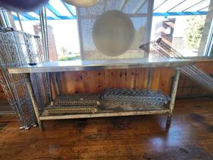 lot 18090 image: Stainless Steel Table with Under Storage, CONTENTS NOT INCLUDED