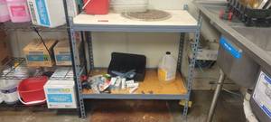 lot 18115 image: 2-Tier Grau Shelf  Prep Table W a Cutting Board