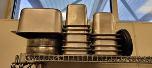 lot 18121 image: Assorted Lot of Stainless Steel Hot Pans and Soup Well Pans