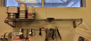 lot 18124 image: 59in Wall-Mount Metal Shelf