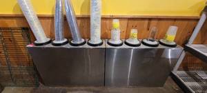 lot 18142 image: Lot of 2 San Jamar Stainless Steel Counter Top Cup Dispensers