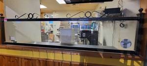 lot 18240 image: Glass Window W a Rod Iron Frame
