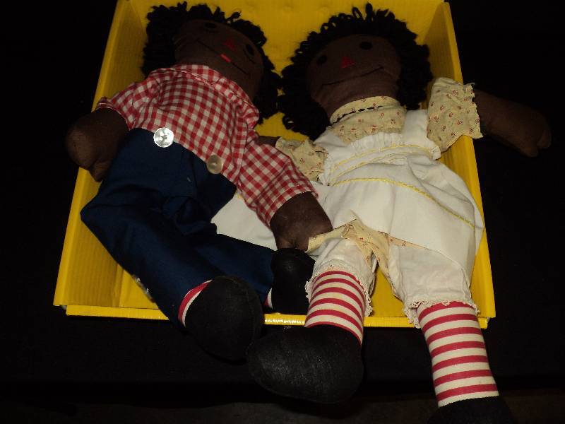 lot 4039 image: Handmade Black Raggedy Ann and Andy dolls- in great condition