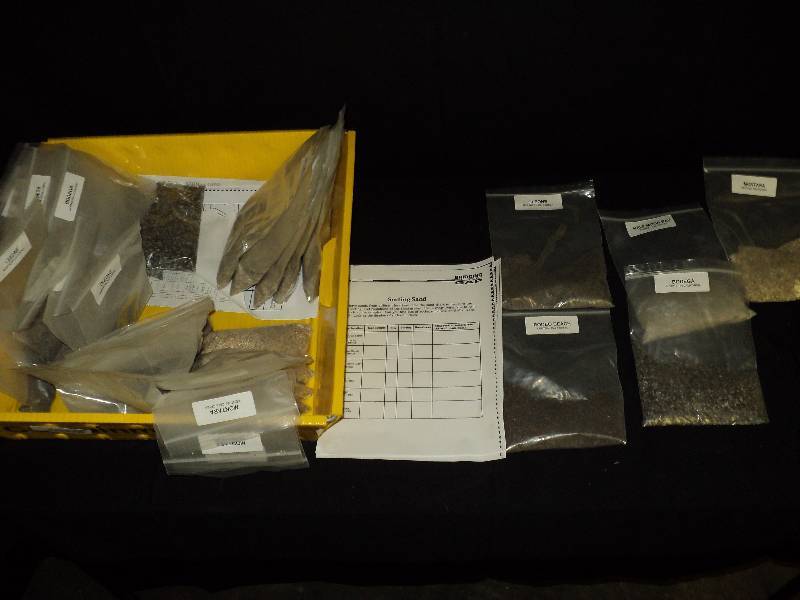 lot 4090 image: Geology Teaching kit sand sorting activity includes sand and observation sheets