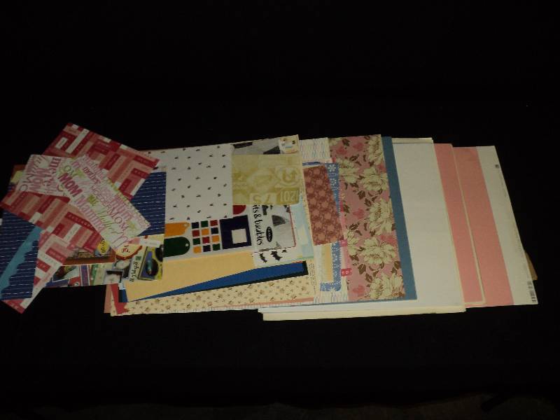 lot 4095 image: Lot of scrapbooking paper, borders and more over 100 pieces