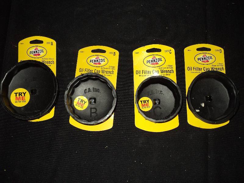 lot 4119 image: (4) ct. lot of new Pennzoil Oil filter Cap Wrenches, 38 ratchet Drive, A,B,C, D sizes