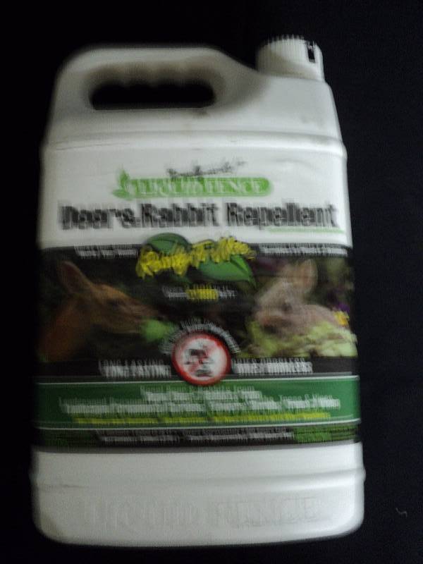 lot 4129 image: (1) gallon New Liquid Fence Deer and Rabbit repellent, Ready to use, sprayer included, covers 2,000 sq. ft.- $25 at Lowes