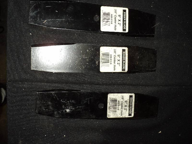lot 4159 image: (3) ct. lot Edger Blades 9 x 2 w 38 center hole, AEB-513-B